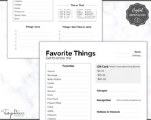 Load image into Gallery viewer, Get To Know Me Printable Game |  Get To Know You Ice Breaker Game | Employee Favorite Things, Team Building, Christmas Party | Mono
