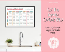 Load image into Gallery viewer, Family Chore Chart Printable | Editable Family Planner Schedule for Kids &amp; Adults | Sky Colorful
