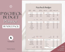 Load image into Gallery viewer, Editable Paycheck Budget Planner Template | Printable Paycheck Tracker, Finance Planner, Zero Based Budget Binder | Lux
