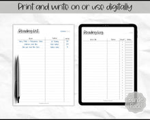 Load image into Gallery viewer, Reading Log Printable for Kids | Reading List, Summer Reading Challenge &amp; Book Tracker | Mono
