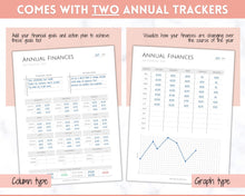 Load image into Gallery viewer, Annual Budget Tracker | Bill, Expenses, Income &amp; Savings Tracker | Pink
