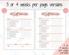 Load image into Gallery viewer, EDITABLE 75 SOFT Challenge Tracker | 75soft Printable Challenge, Fitness &amp; Health Planner | Pink Watercolor
