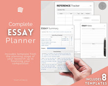 Load image into Gallery viewer, Essay Planner Printable BUNDLE for Students | Essay Writing Template for College Assignment, School, Homework &amp; Projects | Minimalist
