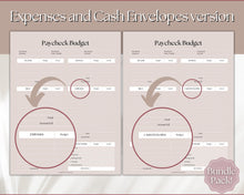 Load image into Gallery viewer, Editable Paycheck Budget Planner Template | Printable Paycheck Tracker, Finance Planner, Zero Based Budget Binder | Lux
