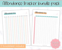 Load image into Gallery viewer, Attendance Tracker Sheet | Printable Attendance Record Log for Students | Colorful Sky
