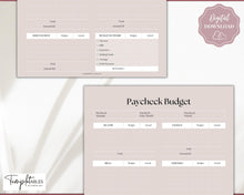 Load image into Gallery viewer, Editable Paycheck Budget Planner Template | Printable Paycheck Tracker, Finance Planner, Zero Based Budget Binder | Lux
