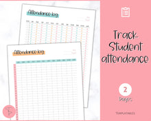 Load image into Gallery viewer, Attendance Tracker Sheet | Printable Attendance Record Log for Students | Colorful Sky

