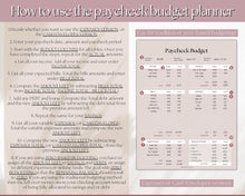 Load image into Gallery viewer, Editable Paycheck Budget Planner Template | Printable Paycheck Tracker, Finance Planner, Zero Based Budget Binder | Lux
