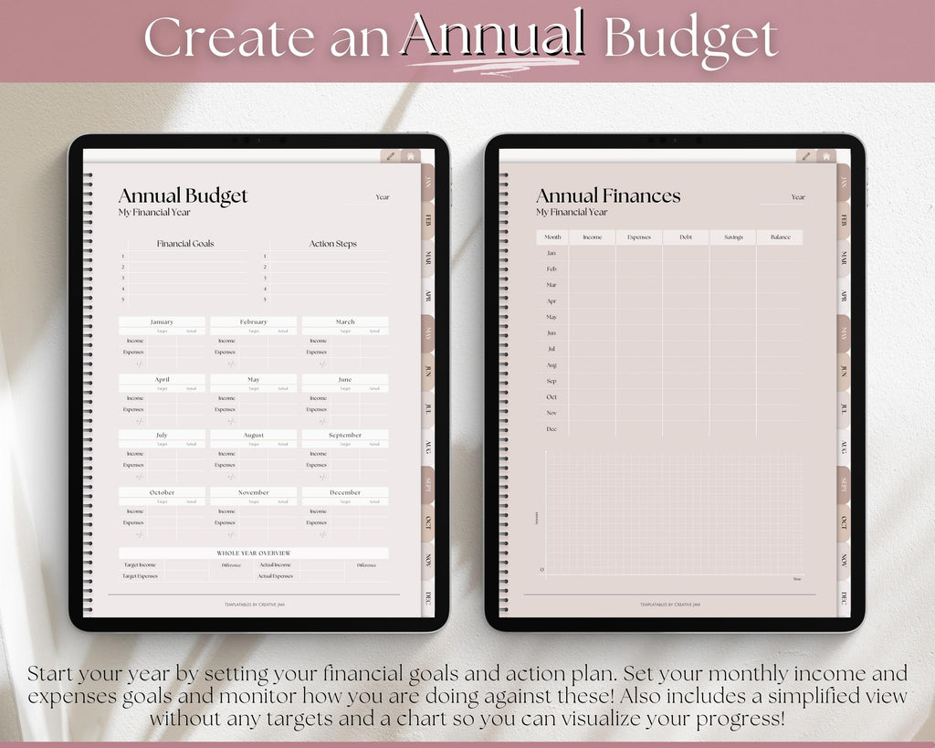 Digital Budget Planner - Undated Monthly Budget Planner - Honed