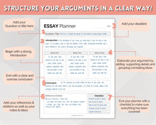 Load image into Gallery viewer, Essay Planner Printable BUNDLE for Students | Essay Writing Template for College Assignment, School, Homework &amp; Projects | Minimalist
