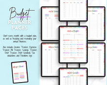 Load image into Gallery viewer, UNDATED Ultimate Digital Life Planner | GoodNotes Digital iPad Fitness, Budget, Wellness, Goals Planner | Pastel Rainbow
