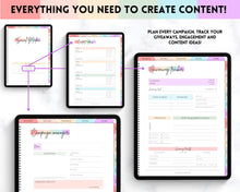 Load image into Gallery viewer, Social Media Digital Planner | GoodNotes Content &amp; Marketing Planner for Instagram, YouTube, TikTok | Pastel Rainbow
