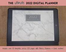 Load and play video in Gallery viewer, 2022 Digital iPad Planner | GoodNotes Digital Journal Notebook for Fitness, Budget, Wellness, Goals | Mono
