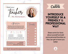 Load image into Gallery viewer, Meet the Teacher Template | Editable Introduction letter for Teachers | Brown
