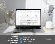 Load image into Gallery viewer, Employee Disciplinary Form | EDITABLE Warning Notice for Small Business Human Resources | Employee Write Up, HR Performance Discipline Forms
