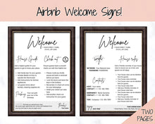 Load image into Gallery viewer, Airbnb 2 Page Welcome Poster Template, Wifi Password Sign Printable, Welcome Book, House Rules, Host, Vacation Rental, Check Out Instruction | Brit
