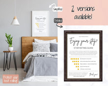 Load image into Gallery viewer, Airbnb RATING Sign, Airbnb Template, 5* Review Airbnb Signage, Check Out, Super Host, Welcome Book, House Rules Checklist, Air bnb, VRBO STR - Phone
