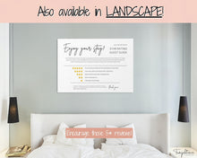 Load image into Gallery viewer, Airbnb RATING Sign, Airbnb Template, 5* Review Airbnb Signage, Check Out, Super Host, Welcome Book, House Rules Checklist, Air bnb, VRBO STR - Phone
