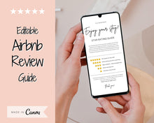 Load image into Gallery viewer, Airbnb RATING Sign, Airbnb Template, 5* Review Airbnb Signage, Check Out, Super Host, Welcome Book, House Rules Checklist, Air bnb, VRBO STR - Phone
