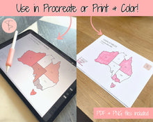 Load image into Gallery viewer, Australia Sales Map, EDITABLE Etsy Sales Tracker, Business Sales Map, Order Tracker, Shop Seller Sale Map, Procreate PNG, Color In Printable
