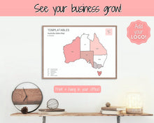 Load image into Gallery viewer, Australia Sales Map, EDITABLE Etsy Sales Tracker, Business Sales Map, Order Tracker, Shop Seller Sale Map, Procreate PNG, Color In Printable
