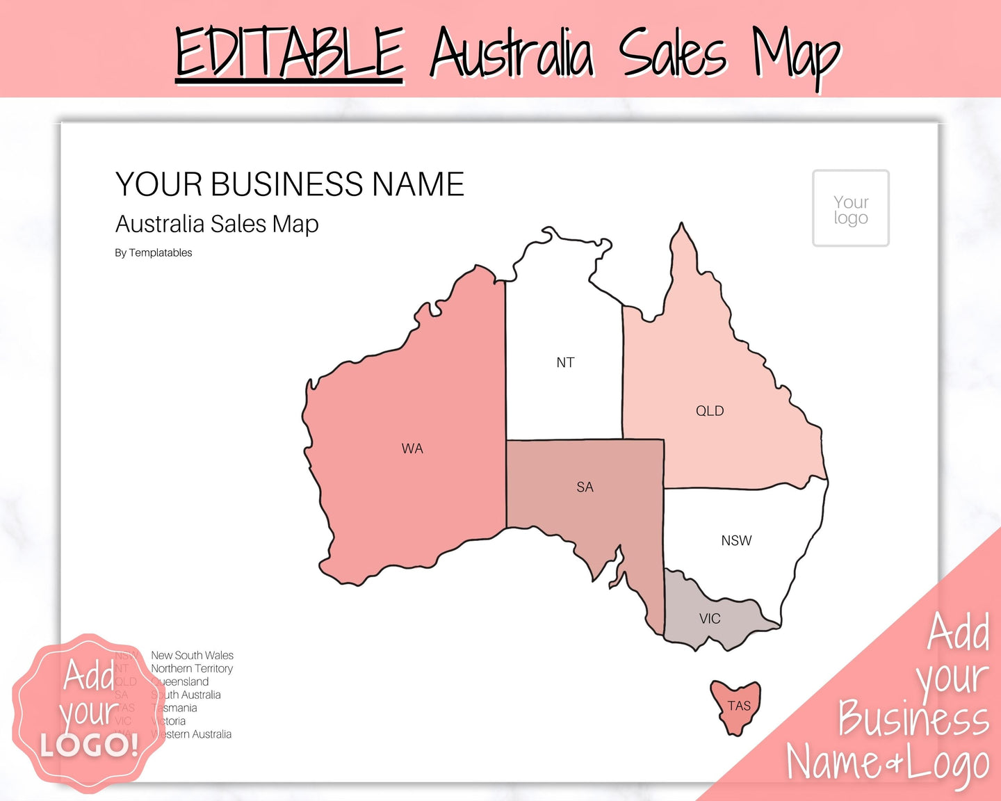 Australia Sales Map, EDITABLE Etsy Sales Tracker, Business Sales Map, Order Tracker, Shop Seller Sale Map, Procreate PNG, Color In Printable