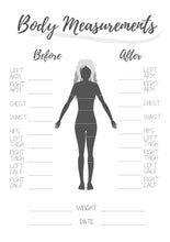 Load image into Gallery viewer, Body Measurement Fitness Planner for Weight Loss. Template Tracker Printable for Wellness &amp; Bullet Journal. Slimming World Weight Watchers
