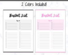 Load image into Gallery viewer, Bucket List Printable! 3 Templates Included! Top 100 things to do, Wish List Tracker, Holiday, Travel, New Year, Goal Planner, To Do List | Multi Color
