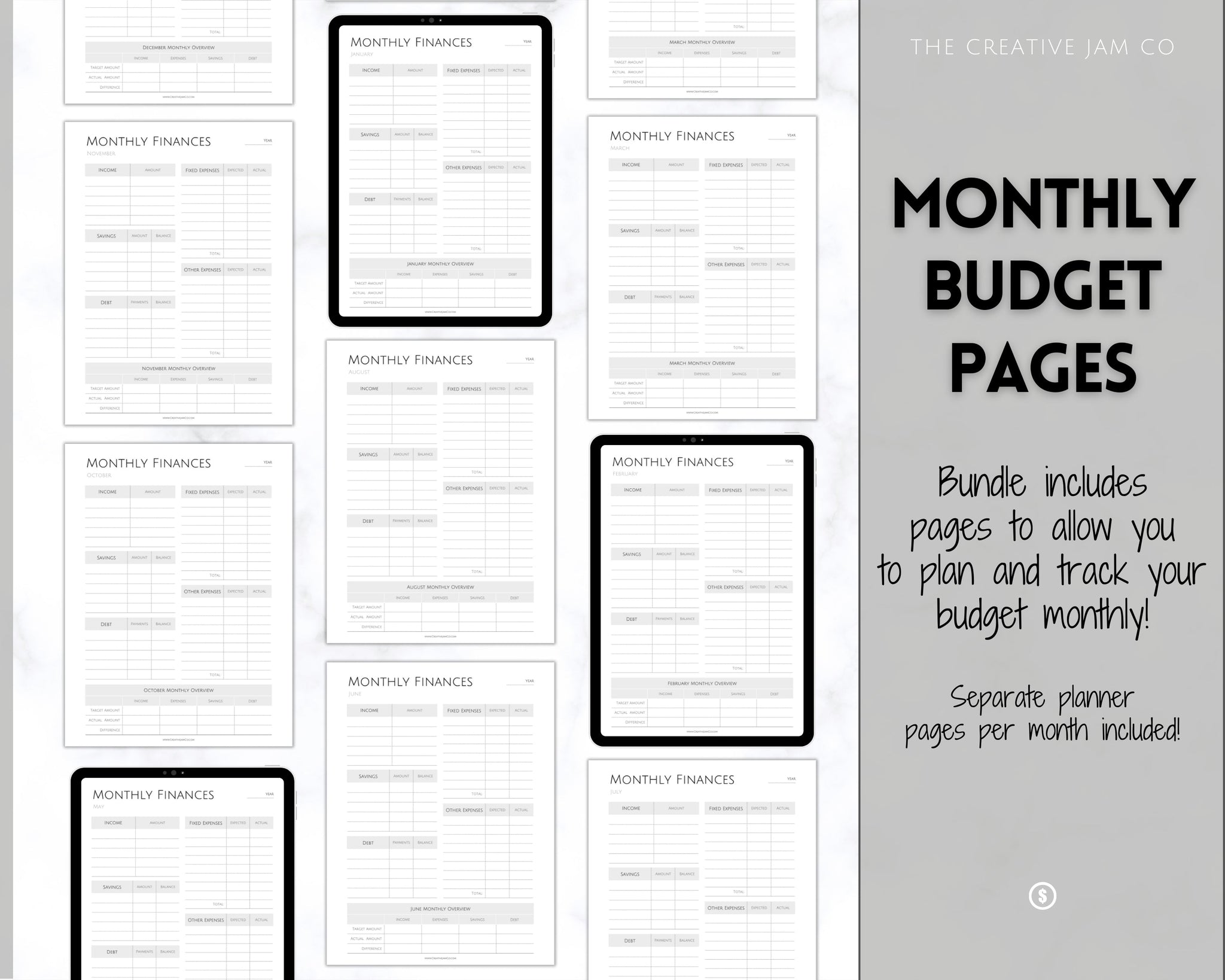 Finance Planner BUNDLE Budget Planner Templates, Financial Savings