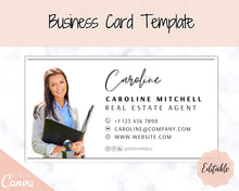 Load image into Gallery viewer, Business Card Template. DIY add logo &amp; photo! Editable Canva Design. Minimalist, Modern, Realtor Marketing, Real Estate, Realty Professional | Mono Style 1
