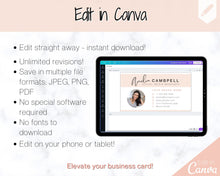 Load image into Gallery viewer, Business Card Template. DIY add logo &amp; photo! Editable Canva Design. Minimalist, Modern, Realtor Marketing, Real Estate, Realty Professional | Pink Style 3

