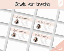 Load image into Gallery viewer, Business Card Template. DIY add logo &amp; photo! Editable Canva Design. Minimalist, Modern, Realtor Marketing, Real Estate, Realty Professional | Pink Style 3
