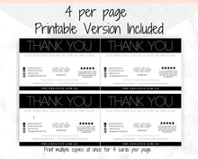 Load image into Gallery viewer, Business Thank You For Your Order Insert Card Template. EDITABLE Parcel Insert, Etsy Order | Minimal &amp; Modern
