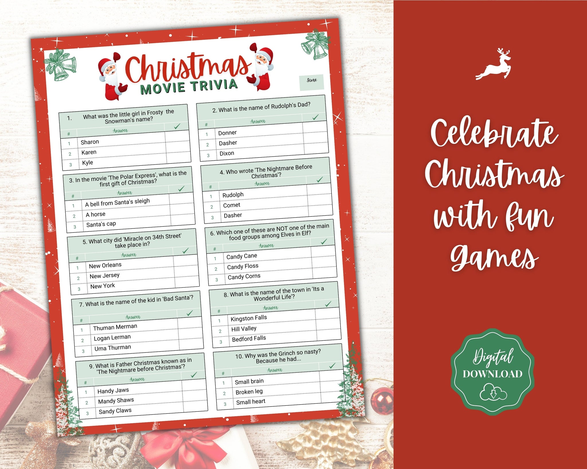 3 Christmas Movie Trivia Games {Free Printable} - Play Party Plan