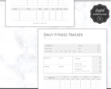 Load image into Gallery viewer, DAILY Fitness Planner, Weight Loss Tracker, Daily Workout Planner Fitness Journal, Wellness, Fitness Tracker, Health Goal, Self Care, Habit | Mono
