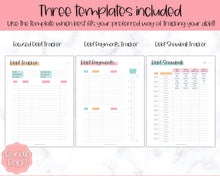 Load image into Gallery viewer, DEBT PAYOFF TRACKER, Debt Snowball, Debt Tracker Printable, Dave Ramsey, Debt Payments, Finance Planner, Budget Planner, Debt Free Progress | Colorful Sky
