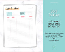 Load image into Gallery viewer, DEBT PAYOFF TRACKER, Debt Snowball, Debt Tracker Printable, Dave Ramsey, Debt Payments, Finance Planner, Budget Planner, Debt Free Progress | Colorful Sky
