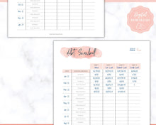 Load image into Gallery viewer, DEBT SNOWBALL TRACKER, Debt Payoff, Debt Tracker Printable, Dave Ramsey, Debt Payments, Finance Planner, Budget Planner, Debt Free Progress | Pink
