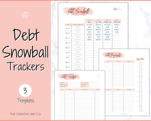 Load image into Gallery viewer, DEBT SNOWBALL TRACKER, Debt Payoff, Debt Tracker Printable, Dave Ramsey, Debt Payments, Finance Planner, Budget Planner, Debt Free Progress | Pink
