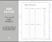 Load image into Gallery viewer, DEBT TRACKERS, Debt Payoff, Debt Snowball Tracker Printable, Dave Ramsey, Debt Payments, Finance Planner, Budget Planner, Debt Free Progress | Mono
