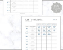 Load image into Gallery viewer, DEBT TRACKERS, Debt Payoff, Debt Snowball Tracker Printable, Dave Ramsey, Debt Payments, Finance Planner, Budget Planner, Debt Free Progress | Mono
