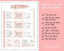 Load image into Gallery viewer, Daily Food Diary Printable, Colorful Food Journal, Diet &amp; Nutrition Log, Weekly Meal Planner, Meal Tracker, Menu Plan, Prep! Fitness, Health | Watercolor
