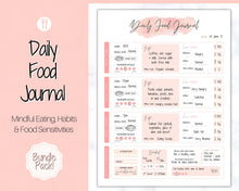 Load image into Gallery viewer, Daily Food Diary Printable, Colorful Food Journal, Diet &amp; Nutrition Log, Weekly Meal Planner, Meal Tracker, Menu Plan, Prep! Fitness, Health | Watercolor
