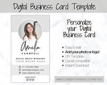 Load image into Gallery viewer, Digital Business Card Template. DIY add logo &amp; photo! Editable Canva Design. Modern, Realtor Marketing, Real Estate, Realty Professional | Mono Style 4
