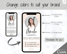 Load image into Gallery viewer, Digital Business Card Template. DIY add logo &amp; photo! Editable Canva Design. Modern, Realtor Marketing, Real Estate, Realty Professional | Mono Style 4
