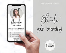 Load image into Gallery viewer, Digital Business Card Template. DIY add logo &amp; photo! Editable Canva Design. Modern, Realtor Marketing, Real Estate, Realty Professional | Mono Style 4
