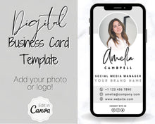 Load image into Gallery viewer, Digital Business Card Template. DIY add logo &amp; photo! Editable Canva Design. Modern, Realtor Marketing, Real Estate, Realty Professional | Mono Style 4
