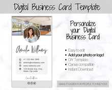 Load image into Gallery viewer, Digital Business Card Template. DIY add logo &amp; photo! Editable Canva Design. Modern, Realtor Marketing, Real Estate, Realty Professional | Mono Style 5
