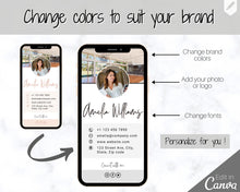 Load image into Gallery viewer, Digital Business Card Template. DIY add logo &amp; photo! Editable Canva Design. Modern, Realtor Marketing, Real Estate, Realty Professional | Mono Style 5

