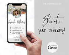 Load image into Gallery viewer, Digital Business Card Template. DIY add logo &amp; photo! Editable Canva Design. Modern, Realtor Marketing, Real Estate, Realty Professional | Mono Style 5
